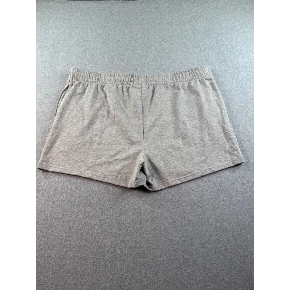 Disney Mickey Mouse Heather Gray Lounge Shorts Women XL Green Embroidered Logo